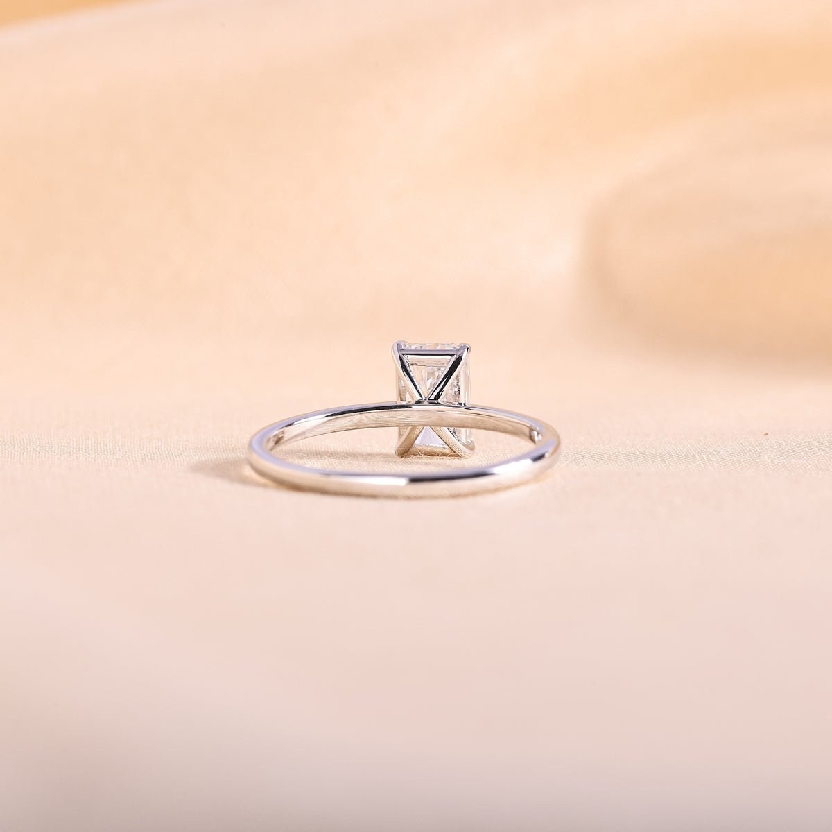Radiant Cut Lab Grown Diamond Solitaire Engagement Ring – 14K White Gold Classic Band, 1.01 Carat