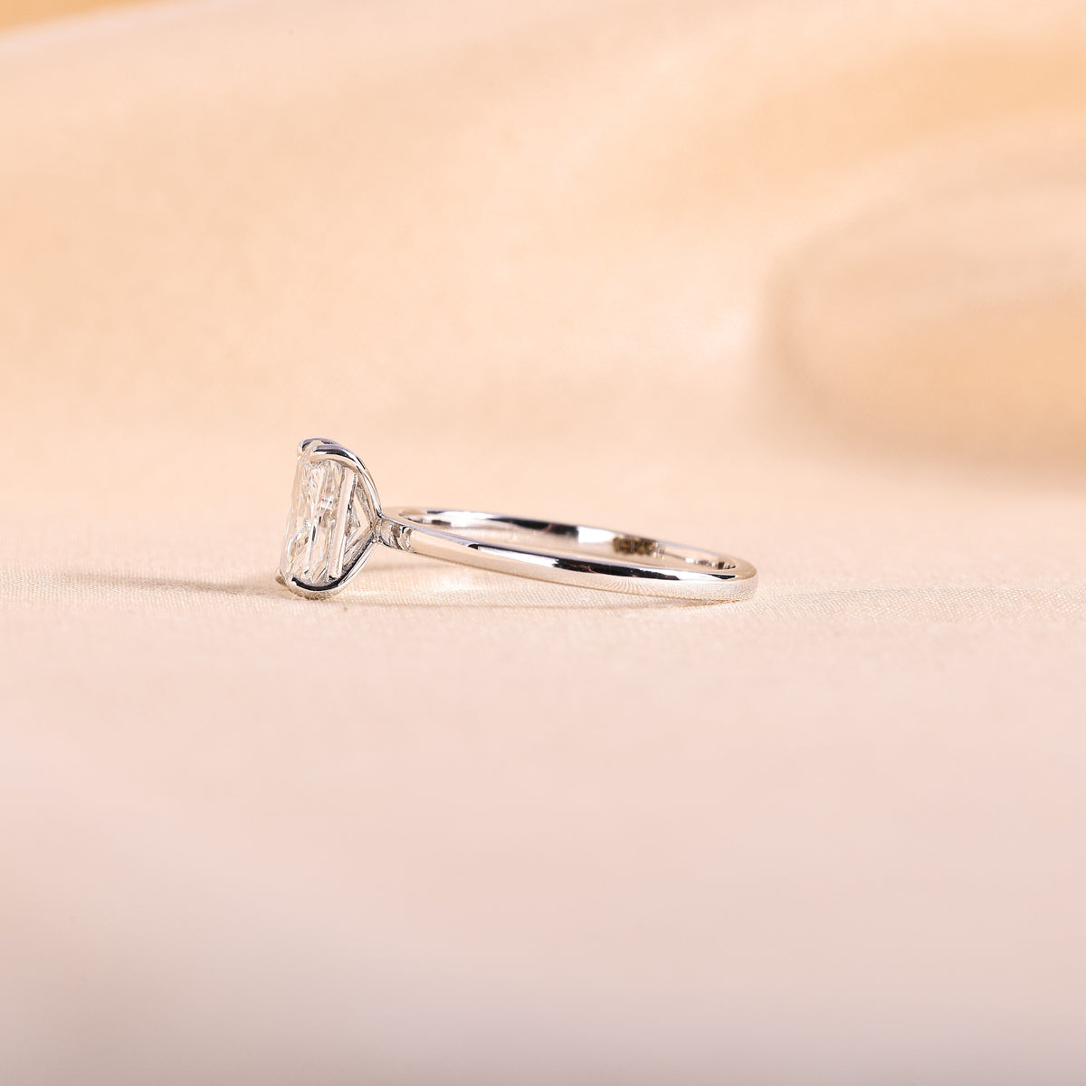 Radiant Cut Lab Grown Diamond Solitaire Engagement Ring – 14K White Gold Classic Band, 1.01 Carat