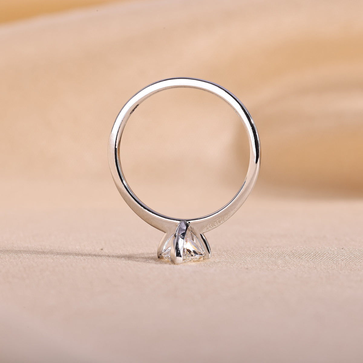 Marquise Cut Lab Grown Diamond Solitaire Engagement Ring – 14K White Gold Plain Band, 2 Carat