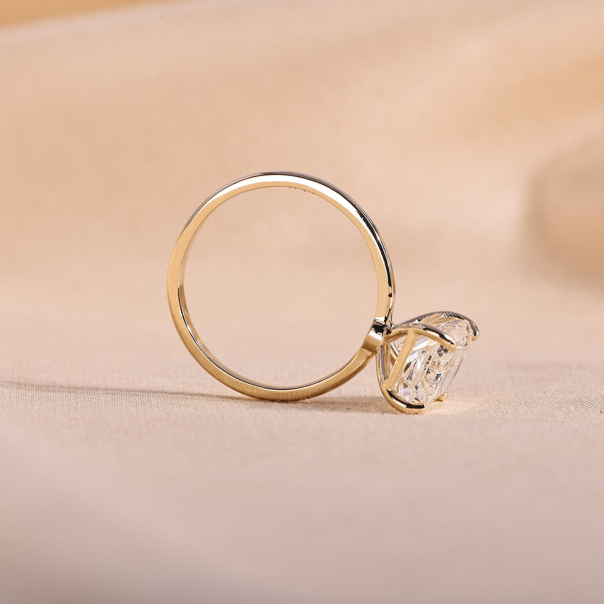 Radiant Cut Lab Grown Diamond Solitaire Engagement Ring – 14K Yellow Gold Classic Band, 3.08 Carat